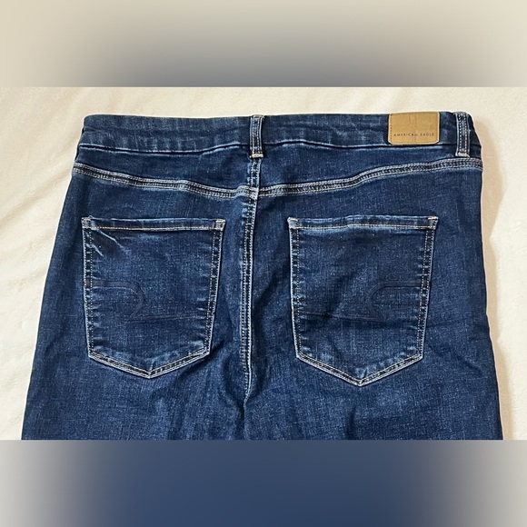 American Eagle Blue Women's Curvy Super Hi-Rise Denim Jegging Jeans 16 Short - Picture 11 of 14